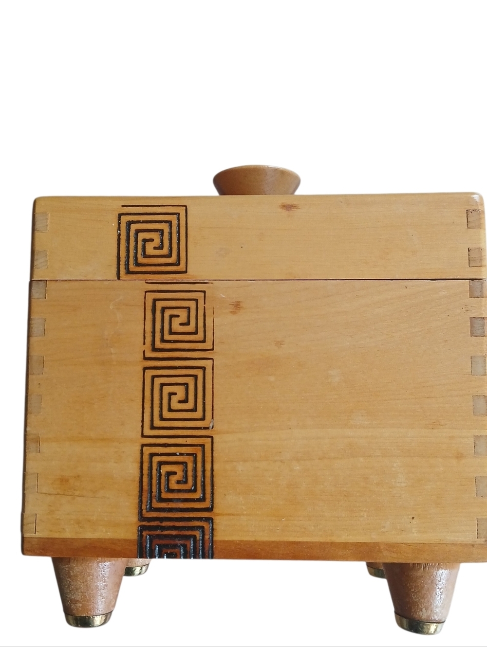 Woodpecker Woodware Japan Wood Jewelry Box with Geometric Inlay Light Honey MCM